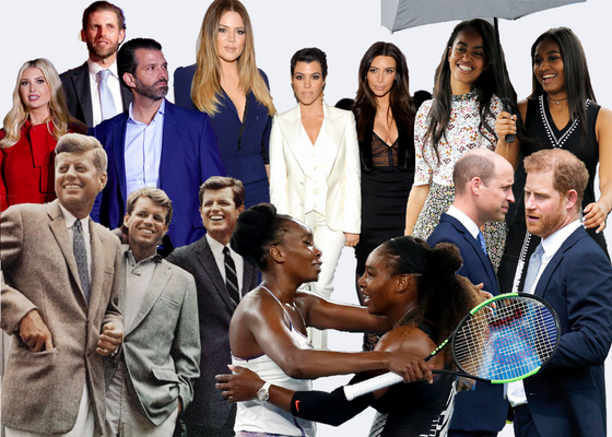 sibs Serena and Venus Williams (AP Photo/Kin Cheung); former first daughters Malia and Sasha Obama (AP Photo/Susan Walsh); Prince William and Harry, Duke of Sussex, (Kirsty O'Connor/AP); Ivanka, Eric and Donald Trump Jr. (AP Photo/Evan Vucci); Kim, Kourtney and Khloe Kardashian (Evan Agostini/Invision/AP); John, Robert and Ted Kennedy (AP).