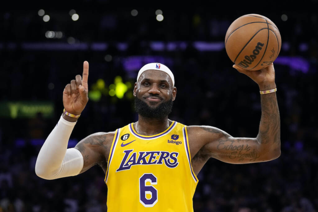 LeBron James Los Angeles Lakers forward LeBron James gestures after passing Kareem Abdul-Jabbar to become the NBA's all-time leading scorer during the second half of an NBA basketball game against the Oklahoma City Thunder