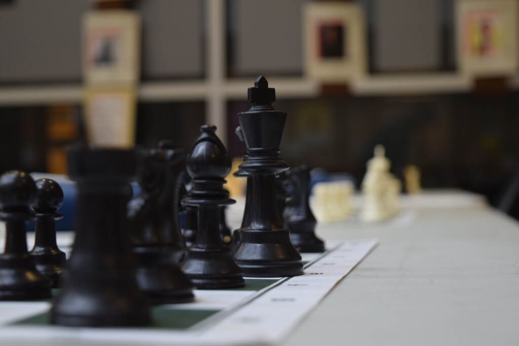Chess Establishing Photo Chess pawns ready to meet their players at the Wild Card match (Ella Lathan/WHYY)