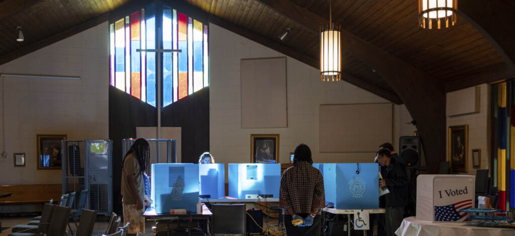 Voters mark their ballots for the midterm election Nov. 8, 2022, at Lawrenceville Road United Methodist Church in Tucker, Ga. Voters mark their ballots for the midterm election Nov. 8, 2022, at Lawrenceville Road United Methodist (Church in Tucker, Ga.
Ben Gray/AP)