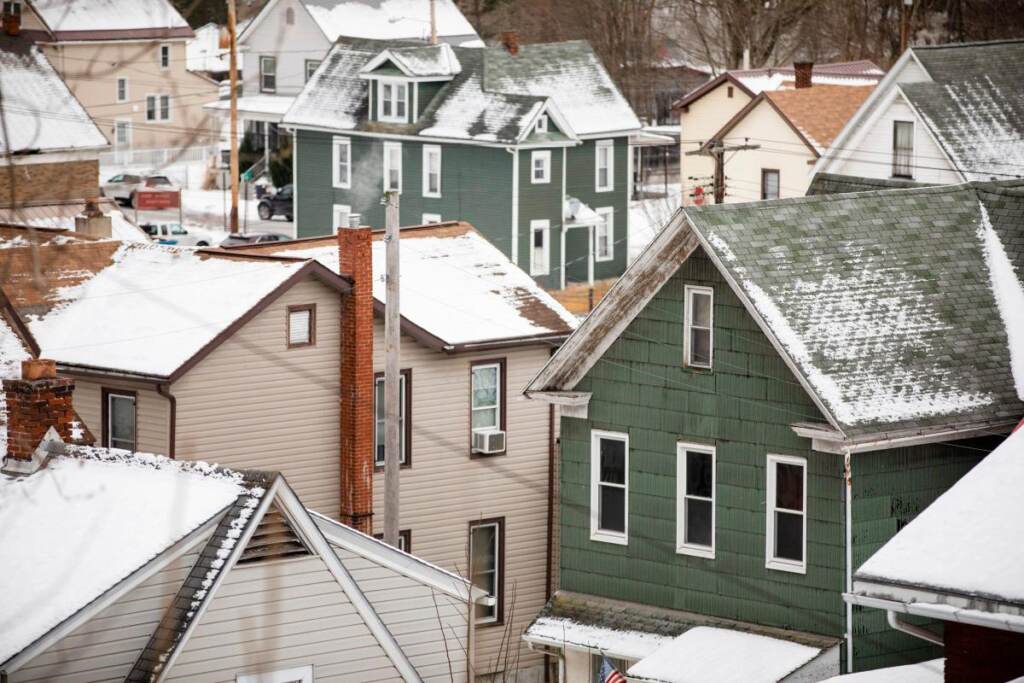 Rooftops with snow