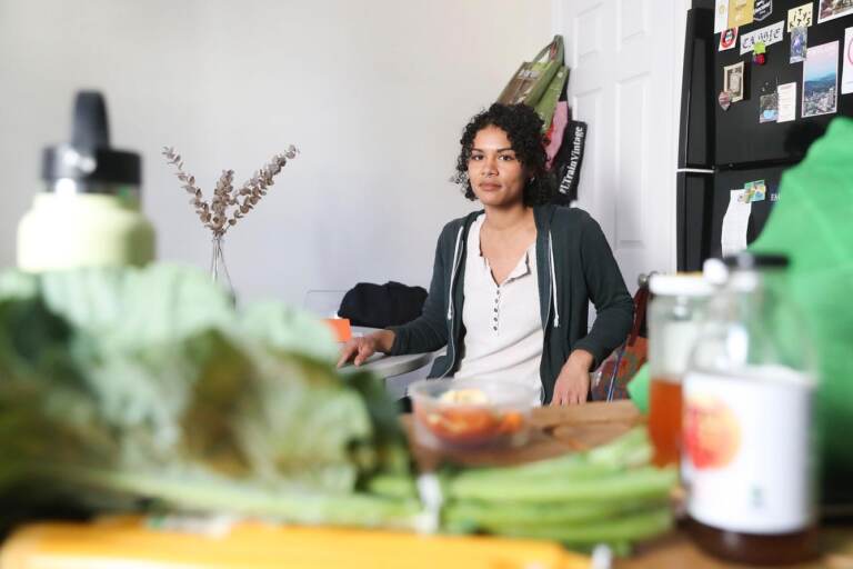 Cassie Hill relies both on Medicaid and the Supplemental Nutrition Assistance Program, or SNAP.  (Heather Khalifa/Philadelphia Inquirer)
