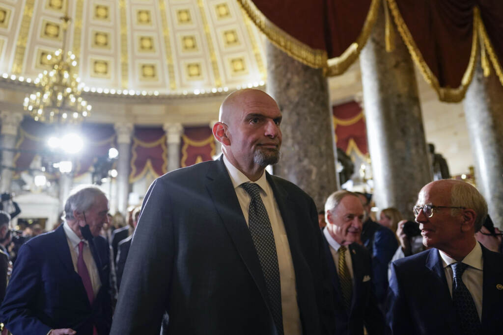 John Fetterman Fetterman walking into the State of the Union Address at the Capitol.