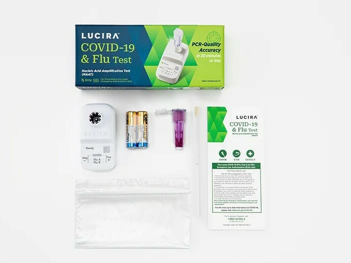 Lucira Health, which developed the dual-purposed diagnostic test, said it can provide a positive result as fast as 11 minutes and a negative result in about 30 minutes. A view of a COVID at-home