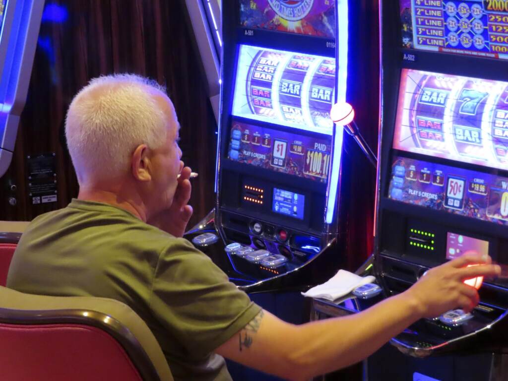 Smoking in a casino