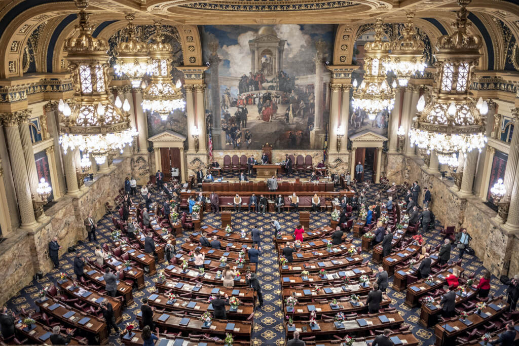 Pennsylvania Legislature An aerial view of the Pa. House of Representatives chambers