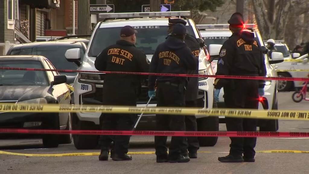 ppd-officer-shot-west-philly-wpvi-020923 Police officers work the scene of a shooting in West Philadelphia