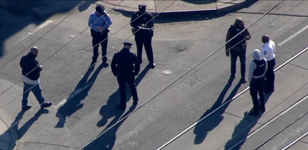 12982940_032023-wpvi-west-philly-shooting-5pm-vid Chopper 6 was overhead as police investigated a triple shooting in West Philadelphia on March 20, 2023. (6abc)