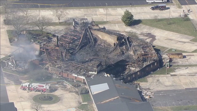 12985973_032123-wpvi-church-fire-aftermath-chopper-raw-video-vid A church that was destroyed in a massive 8-alarm fire in New Jersey on Monday evening was still smoldering on Tuesday. (6abc)