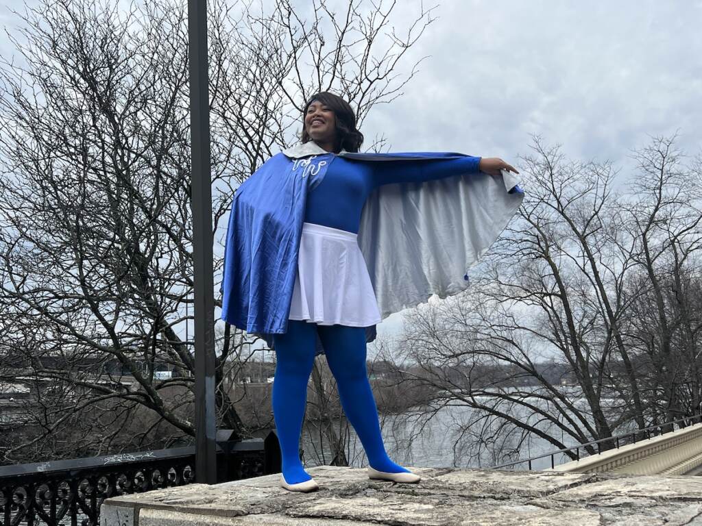 17ELWATER 4 Water Woman, played by Maura Jarvis, is the mascot for the Philadelphia Water Department