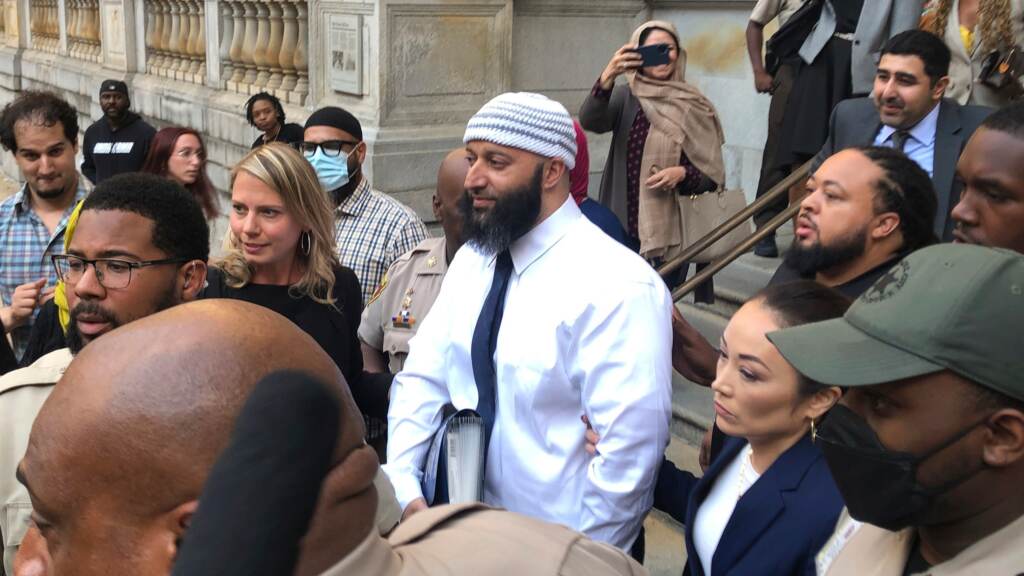 AP22262747625739 (1) Adnan Syed (center) leaves the Elijah E. Cummings Courthouse, Monday, Sept. 19, 2022, in Baltimore