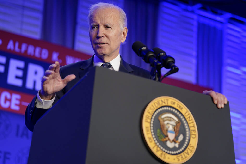 Joe Biden President Joe Biden delivers remarks to the 2023 International Association of Fire Fighters Legislative Conference, Monday, March 6, 2023, in Washington