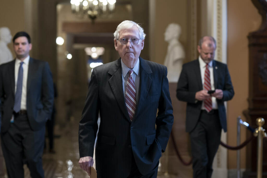 Mitch McConnell Senate Minority Leader Mitch McConnell, R-Ky., walks to the chamber