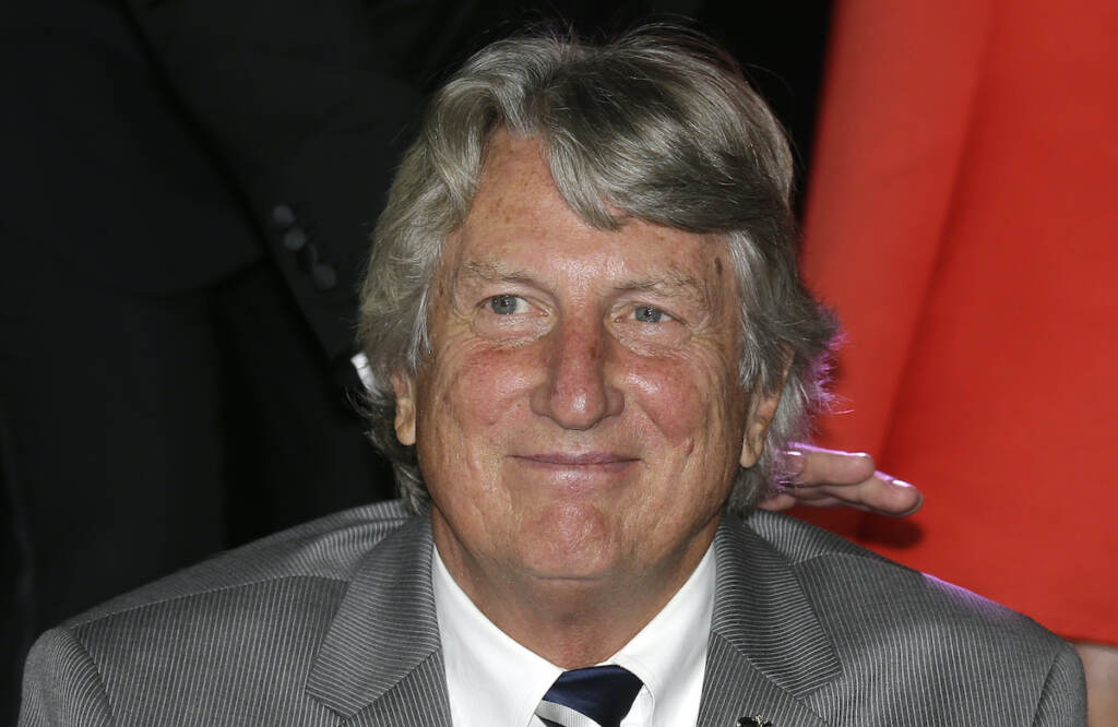 Obit Fosbury Athletics Former U.S. high jumper Dick Fosbury poses during the 2014 World Athletics Gala Awards, Friday, Nov. 21, 2014, in Monaco