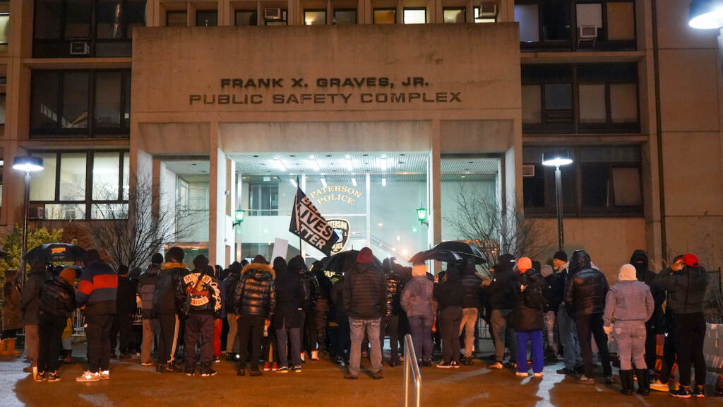 Najee-Rally-2023-03-11-5 Protesters rally outside the Paterson Police Department on March 10 over the killing of Najee Seabrooks.
