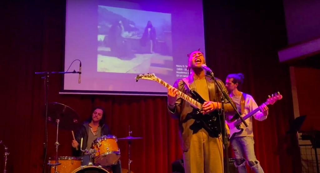 Screen Shot 2023-03-17 at 3.42.27 PM Kingsley Ibeneche, performing as part of an earlier ''Multitudes'' concert at World Cafe Live, taken from a video shot by World Cafe Life