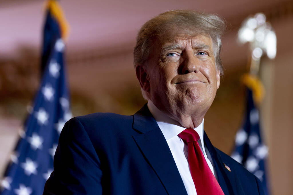 Donald Trump Former President Donald Trump speaks at Mar-a-Lago in Palm Beach