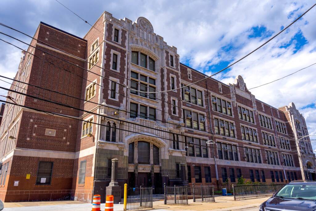 furnessschool-exterior-scaled Horace Howard Furness High School in South Philly received $1.1 million in abatement work from the latest installment of the Penn grant. (Nathan Morris for Billy Penn)