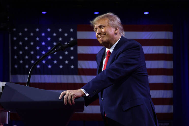 Former President Donald Trump addresses the annual Conservative Political Action Conference (CPAC) at Gaylord National Resort & Convention Center on March 4 in National Harbor, Md. (Alex Wong/Getty Images)