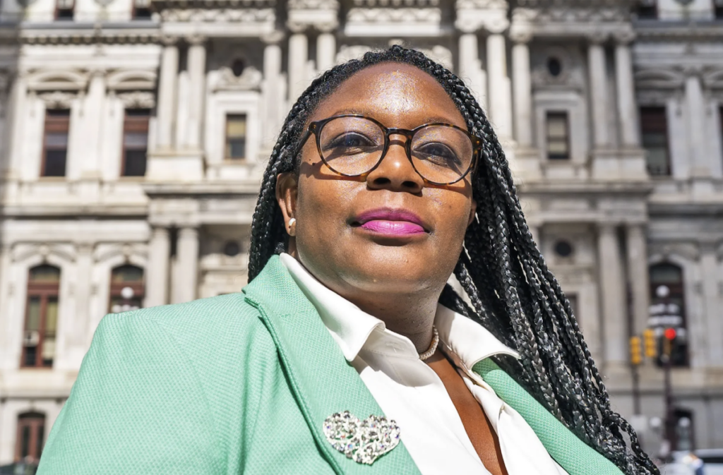 kendra-brooks-council Kendra Brooks posing outside in front of City Hall
