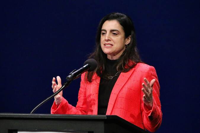 Rebecca Rhynhart at a podium