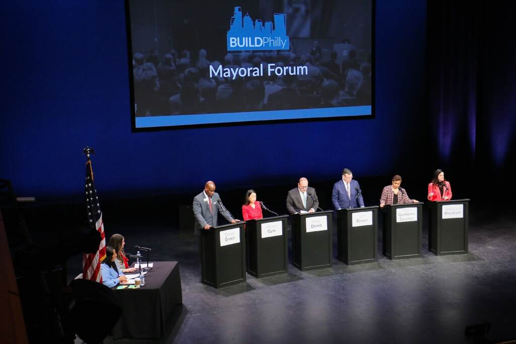 Mayoral candidates on stage