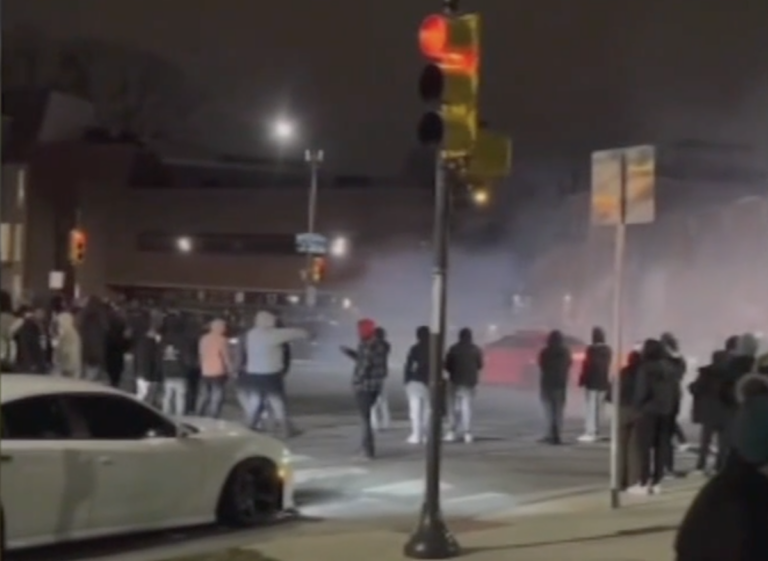 Viewer video shows the smoking rubber and dangerous driving near the Philadelphia Museum of Art on Saturday at 11 p.m. (6abc)