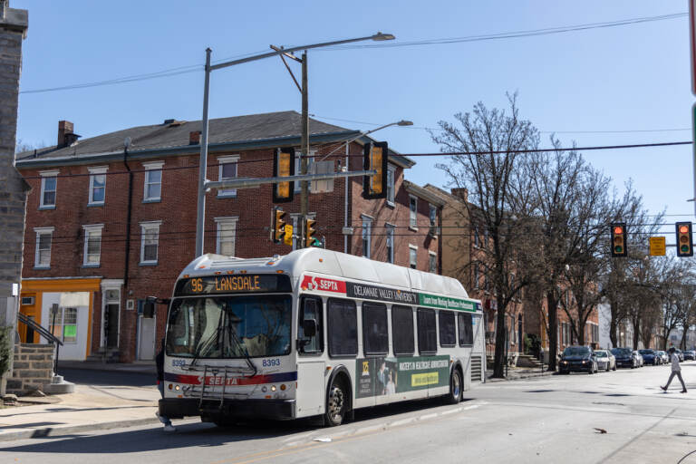 SEPTA bus crossing an intersection.