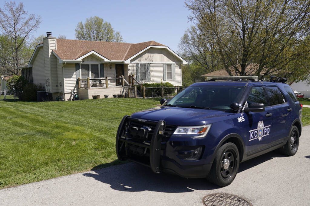 Kansas City Teen Shot A police officer drives past the house Monday, April 17, 2023, where 16-year-old Ralph Yarl was shot Thursday when he went to the wrong house to pick up his younger brothers in Kansas City, Mo