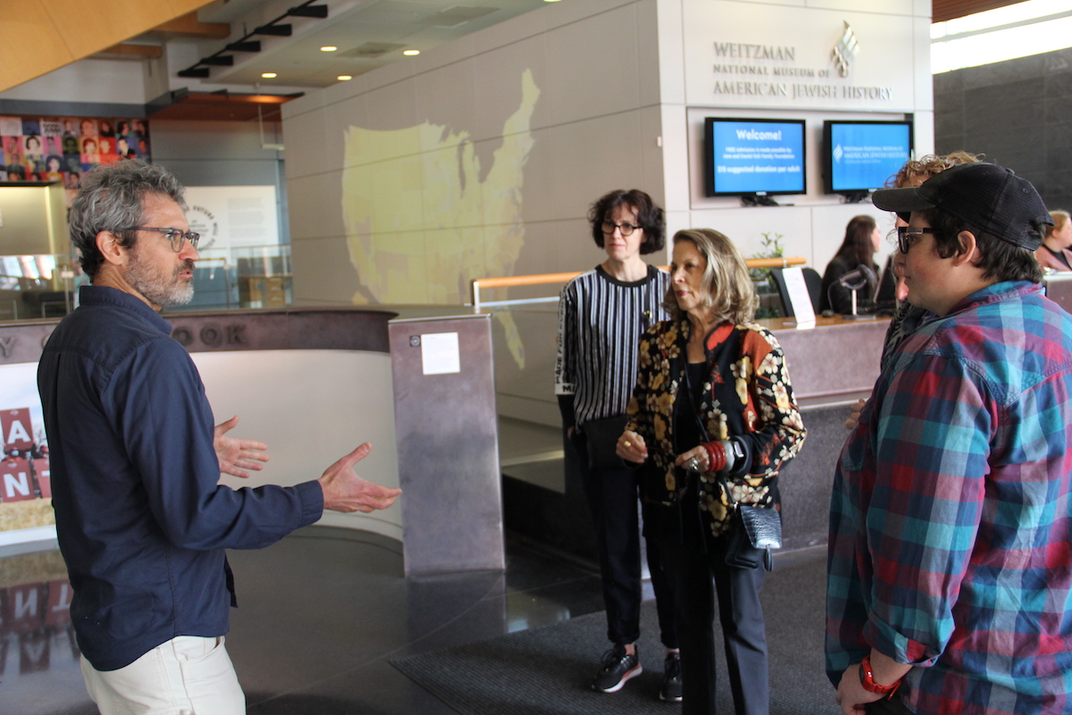 Jonathan Horowitz (left) led museum-goers on a tour of the exhibit on Apr. 23, 2023. Additional tours will take place May 21 and Jun. 25