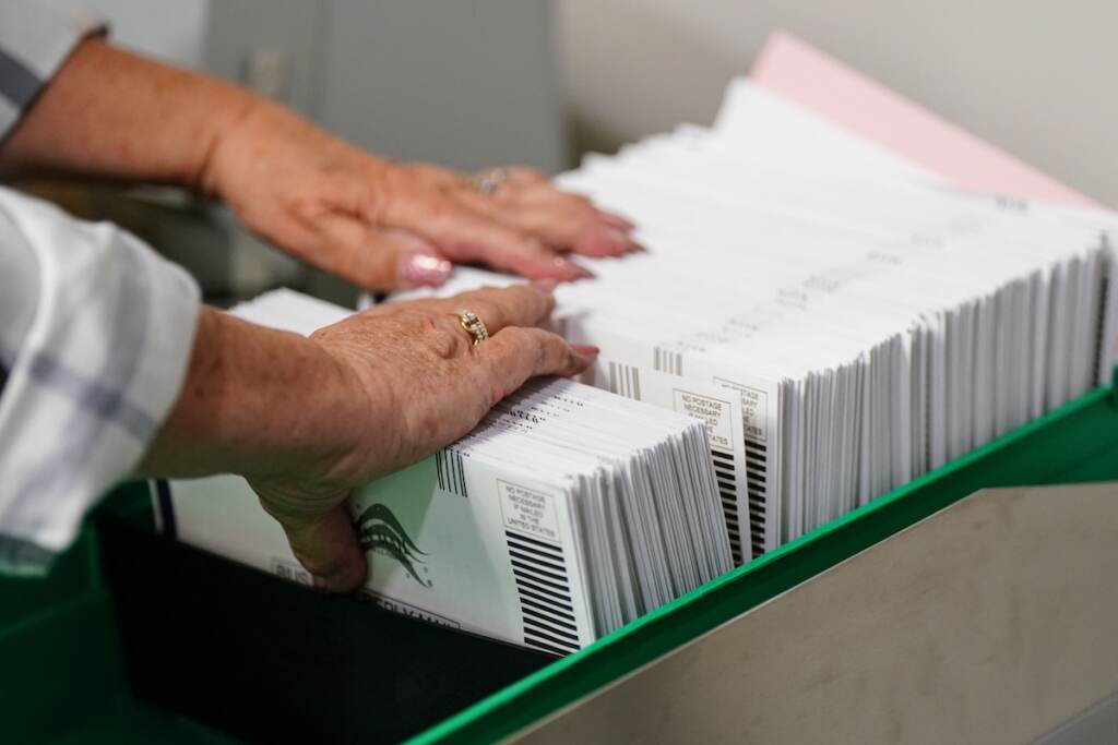 Mail-in ballots are sorted in Allentown Mail-in ballots are sorted in Allentown