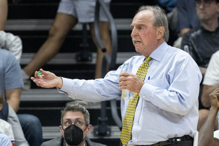 La Salle basketball coach Fran Dunphy during a game.