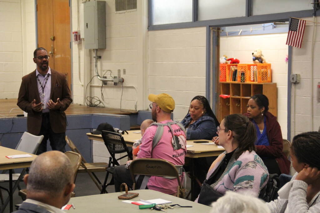 nice-south-philly-event-4 Eric Marsh Sr. speaks to a group of people.