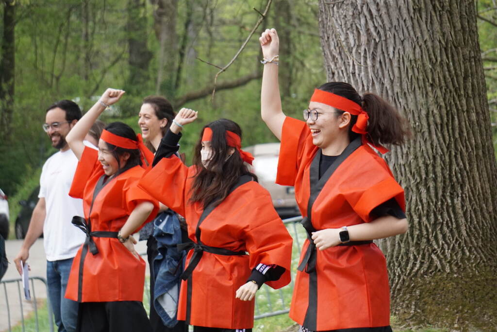 Dancers teach the crowd several styles of Japanese dance