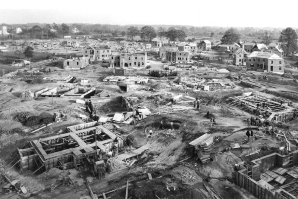 yorkshipvillage-camden-history Yorkship Village under construction in 1918
