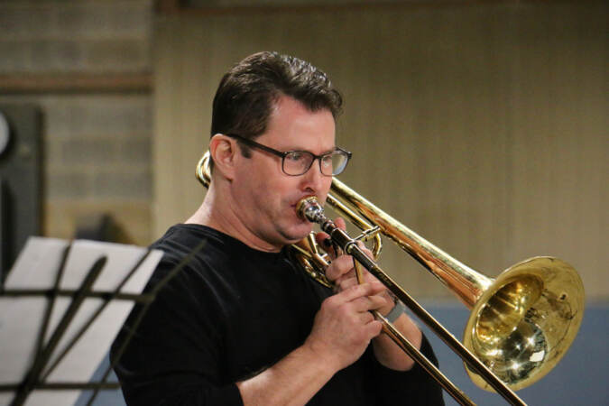 Nitzan Haroz plays the trombone.
