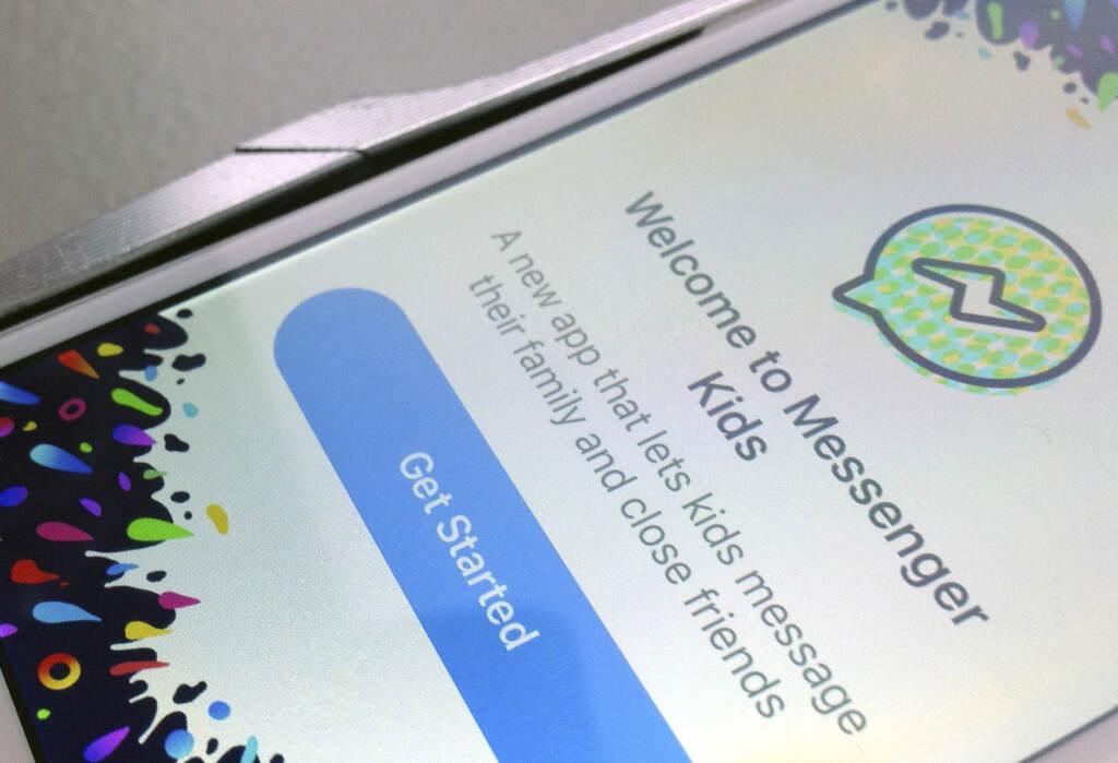 Facebook-FTC This photo shows the Facebook's Messenger Kids application on an iPhone in New York,