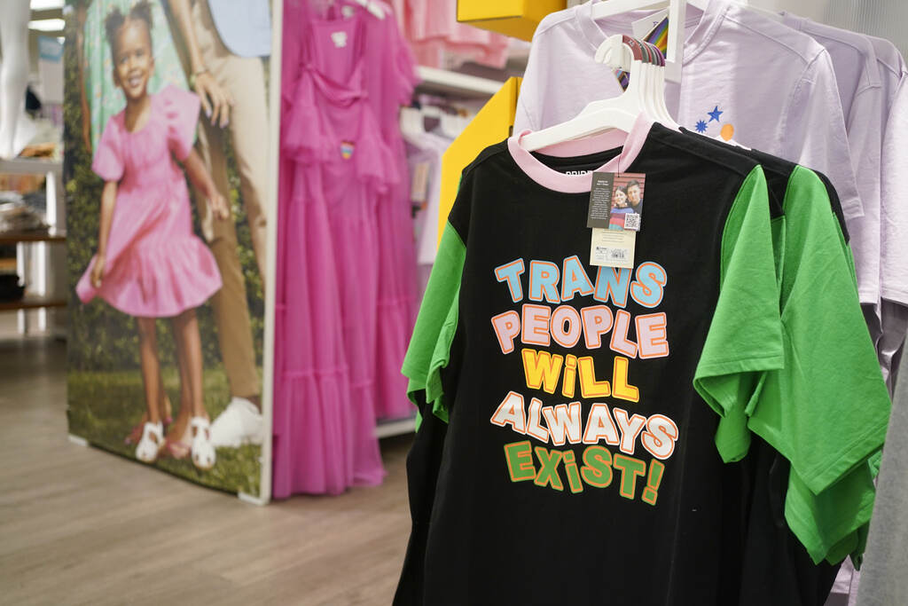 Target Pride Merchandise Pride month merchandise is displayed at the front of a Target store in Hackensack, N.J., Wednesday, May 24, 2023. Target is removing certain items from its stores and making other changes to its LGBTQ+ merchandise nationwide ahead of Pride month, after an intense backlash from some customers including violent confrontations with its workers. (AP Photo/Seth Wenig)