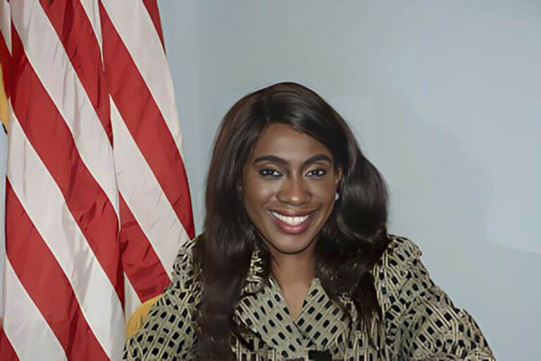 This undated photo provided by the Sayreville, N.J., Borough Council shows Sayreville Councilwoman Eunice Dwumfour. New Jersey prosecutors said Tuesday, May 30, 2023, that they arrested a Virginia man on murder and gun charges in the February death of the local councilwoman who was found fatally shot in her SUV outside her home