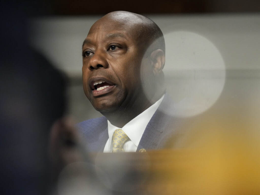 Former Executives Of Collapsed Banks Silicon Valley Bank And Signature Testify To Senate Banking Committee Committee ranking member Sen. Tim Scott