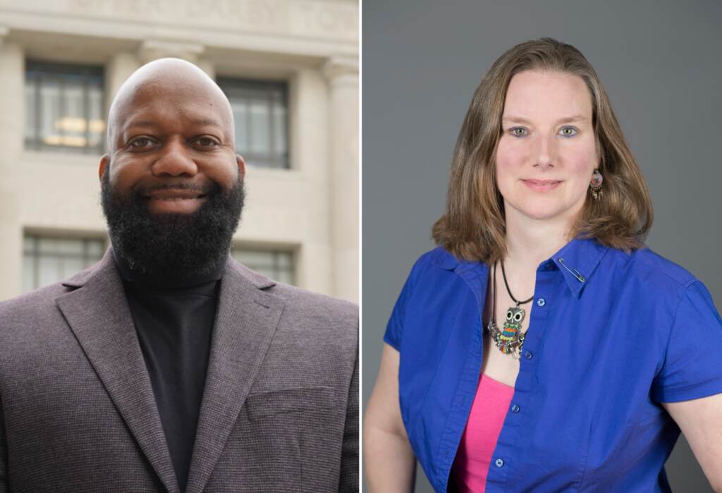 brown-wentz-upper-darby Side by side photos of Ed Brown and Laura Wentz.