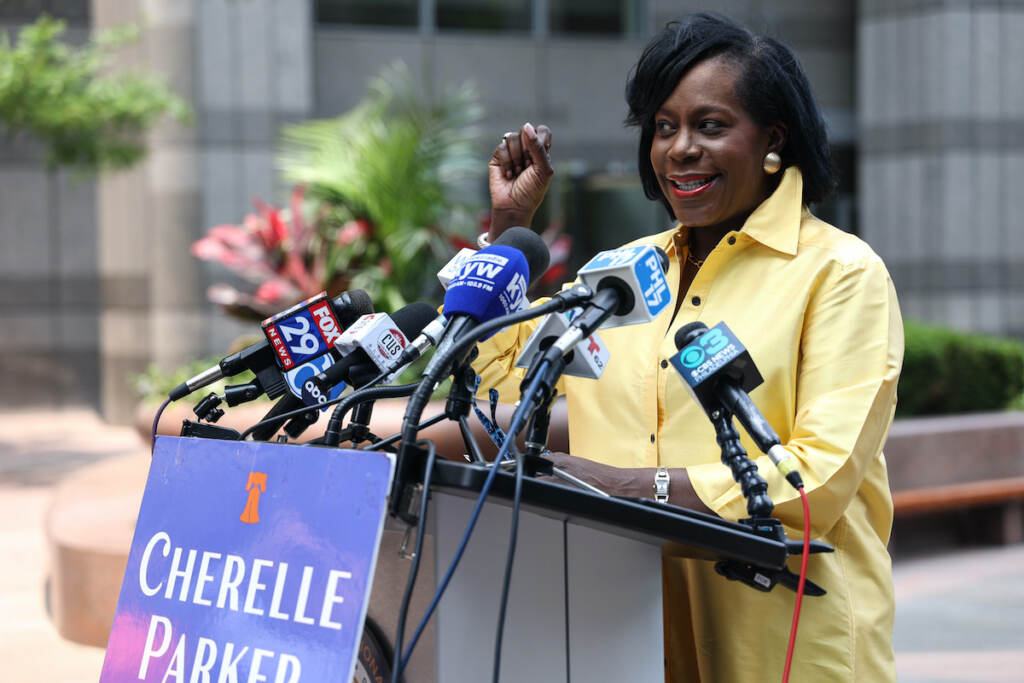 cherelle parker democratic mayoral candidate 5 Democratic nominee for mayor Cherelle Parker speaks in Philadelphia