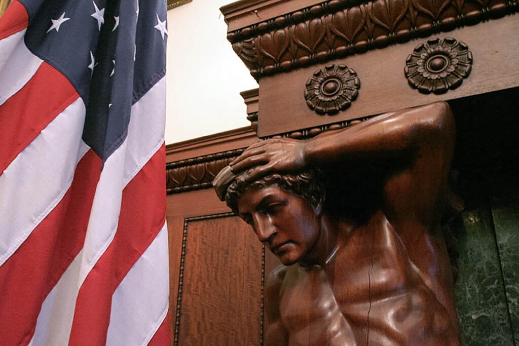 cityhall-mayorsreceptionroom-detail Detail of the mantelpiece in the Mayor's Reception Room at Philadelphia City Hall. (Bradley Maule/Philly Skyline)