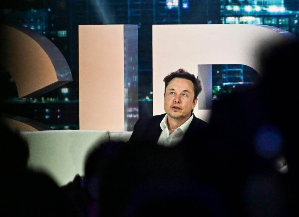 Twitter CEO Elon Musk speaks at the 