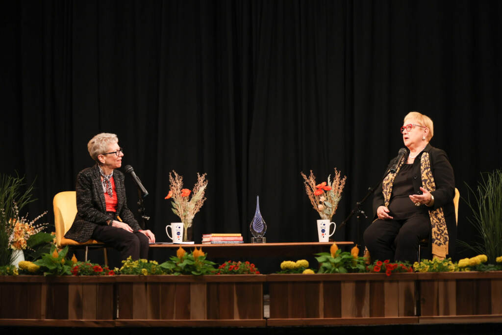 image_6483441 Chef Lidia Bastianich (right) speaks with WHYY Fresh Air host Terry Gross during a ceremony where Bastianich received WHYY’s Lifelong Learning Award on Thursday, May 18, 2023