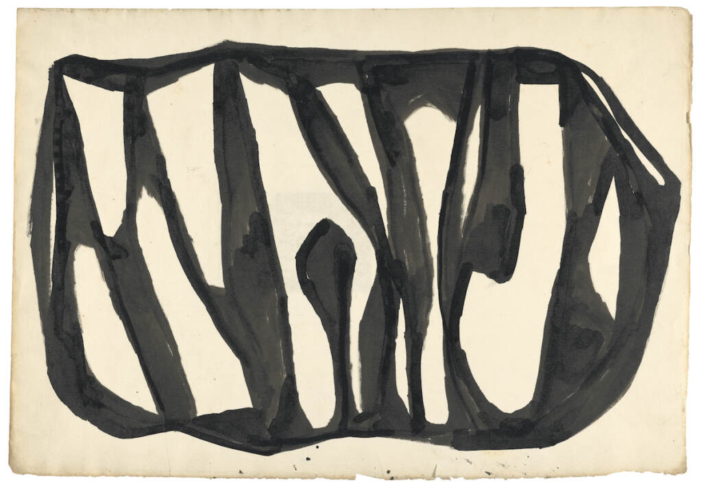 lightreflectionsonwater1950ellsworthkellyinkonloanfromjackshear Piece of abstract artwork