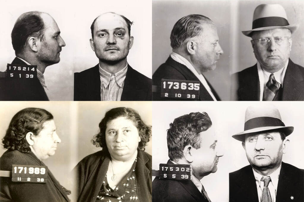 petrillo-arsenic-murders Clockwise from top left, convicted conspirators Herman Petrillo, Paul Petrillo, Morris Bolber, and Carina Favato. (Philadelphia Police Department via Jim Goad/Thought Catalog)