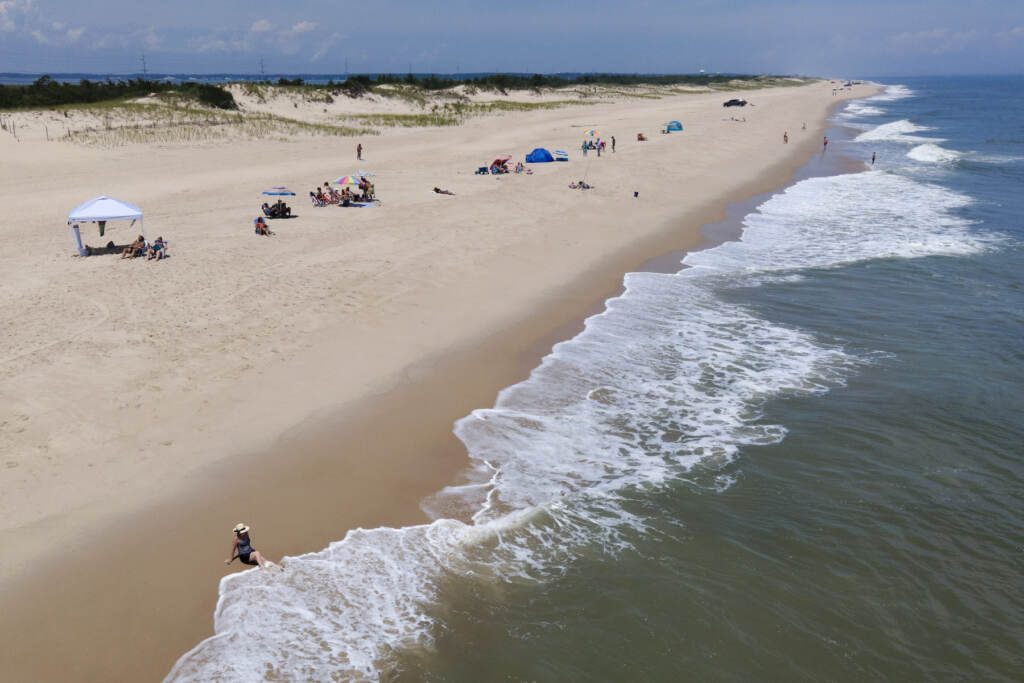 Flood Evacuations AI The beach at Rehoboth Beach, Del.