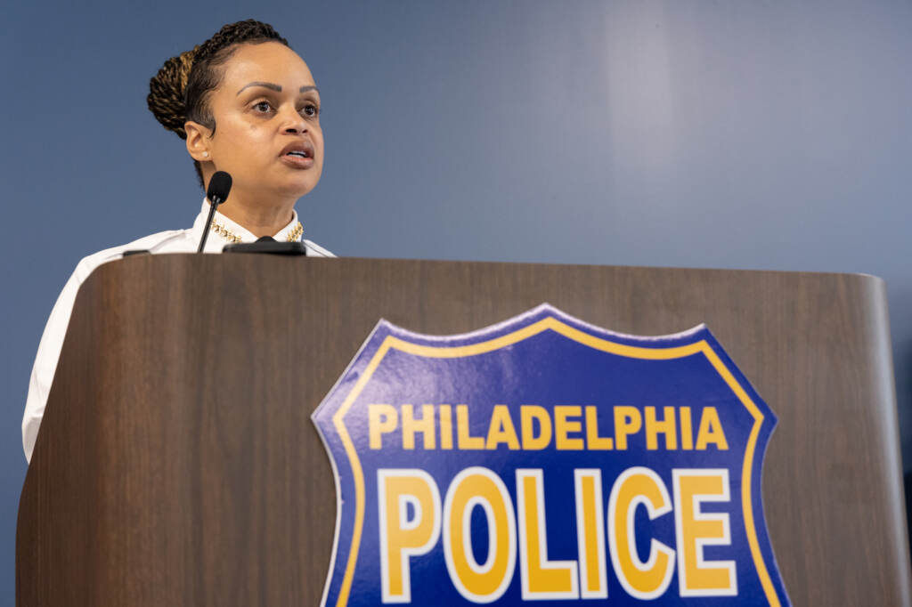 06 25 2023 k paynter kensington narcotics bust press press conference-9 Danielle Outlaw speaking at a podium