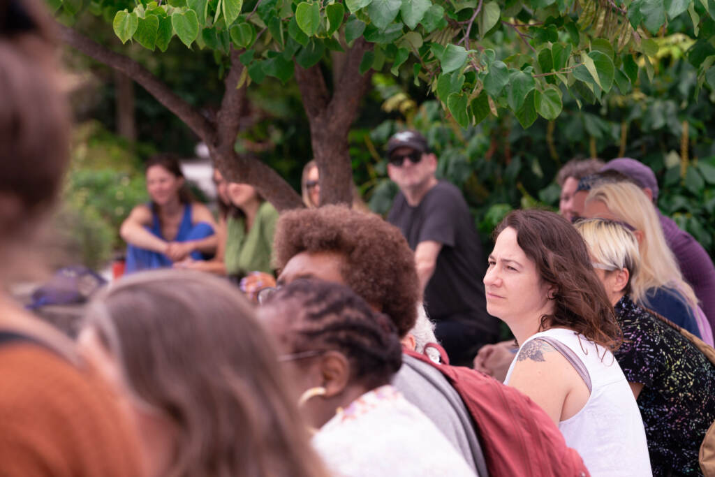 A crowd of people at the Rail Park